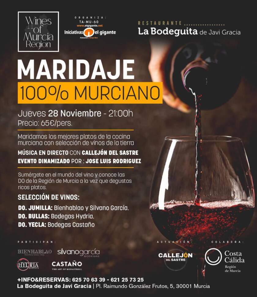 Evento maridaje 100% Murciano